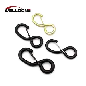 25MM 0.6-1.5T PVC Plastic Coated S Hook for Tie Down Strap