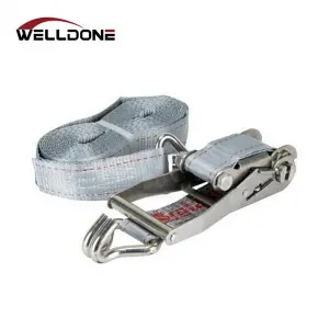 2″ 50MM 3T 3000KG Stainless Steel Ratchet Tie Down Strap with double J hook
