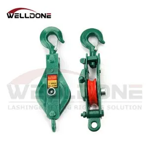 7111 Open Type Single Sheave Wire Rope Lifting Snatch Pulley Block with Hook