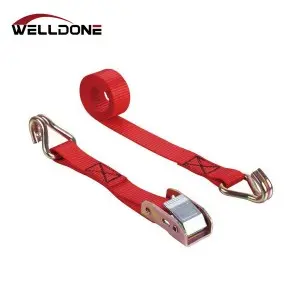 Zinc Alloy Cam Buckle Tie Down Strap with Double J Hook