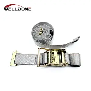2″ E Track Ratchet Tie Down Strap with Spring E Track Fittings