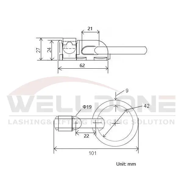 double stud fitting with ring specification