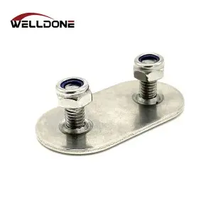 curtainside truck stainless steel back fixing plate with nut for overcenter buckle strap