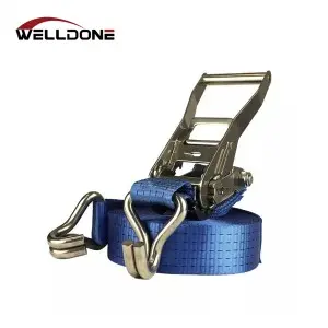 2″ 50MM 3T 3000KG Stainless Steel Ratchet Tie Down Strap with double J hook