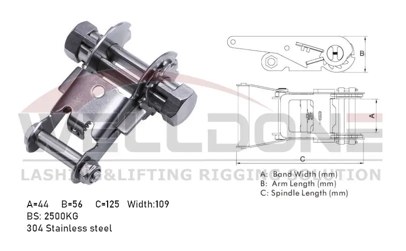 wrench drive ratchet buckle specification