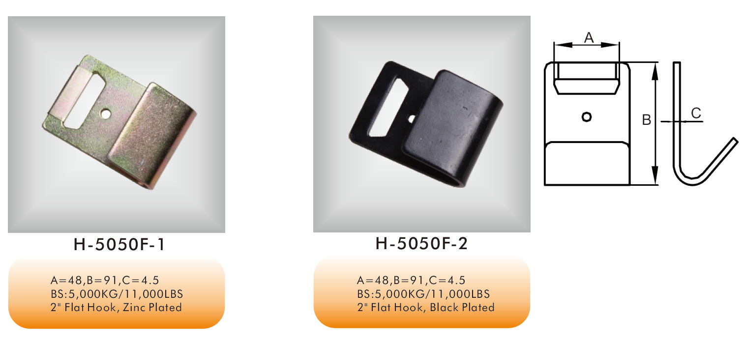 2inch flat hook specification