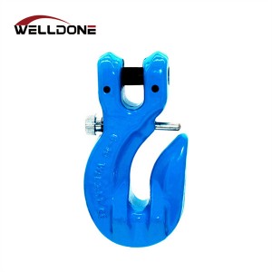 G100 Special Deep Throat Clevis Grab Hook with Safety Pin for Lifting