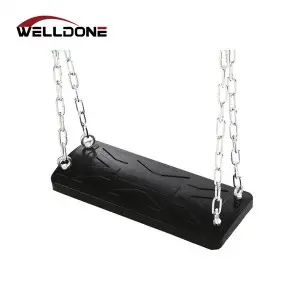 Children Built in Steel Plate Hard Board Silicone Rubber Swing Seat With Chain