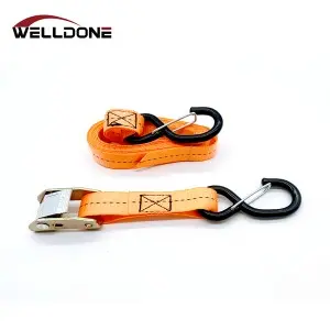 1″ 25MM Cam Buckle Tie Down Strap with S hook