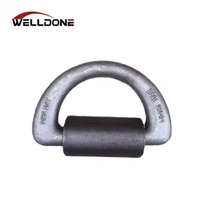 Trailer heavy duty forged weld on D ring with wrap