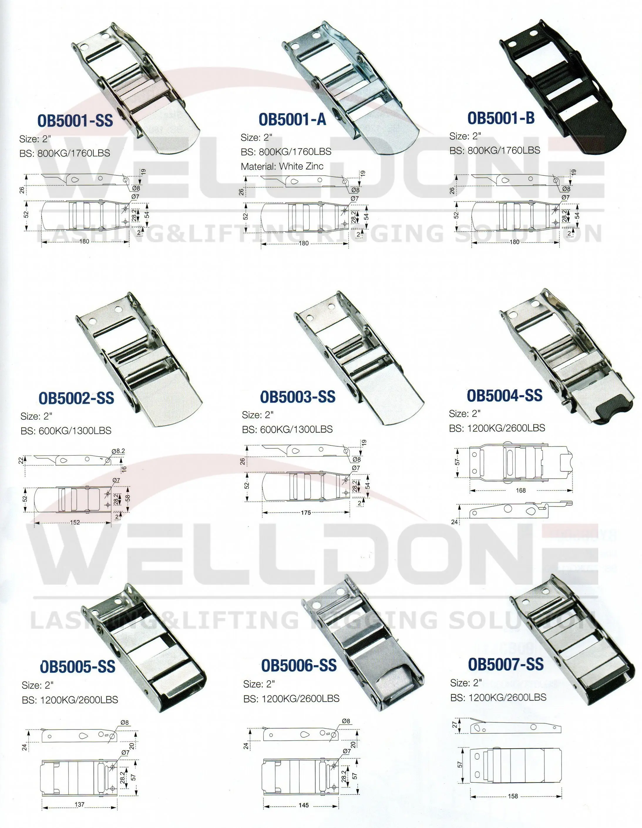 overcenter buckle specification