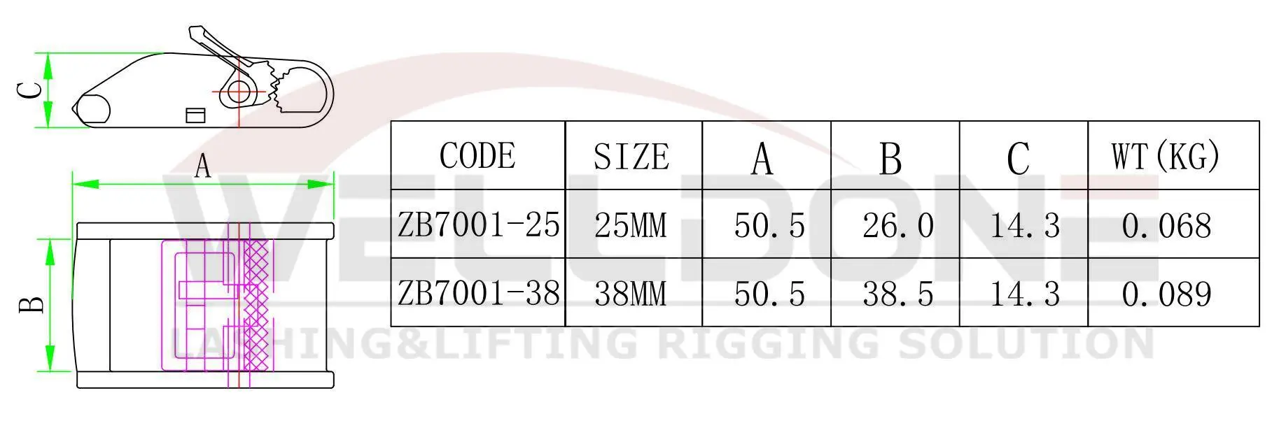 stainless steel cam buckle specification