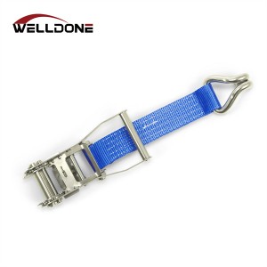 2″ 50MM 3T 3000KG Stainless Steel Ratchet Tie Down Strap with double J hook