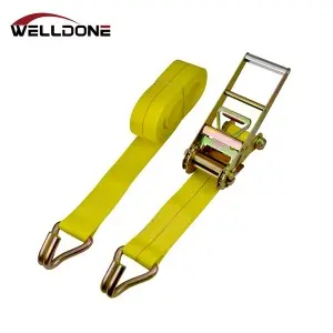 US Type 3″ Ratchet Tie Down Strap with Wire Double J Hook WLL 5400LBS