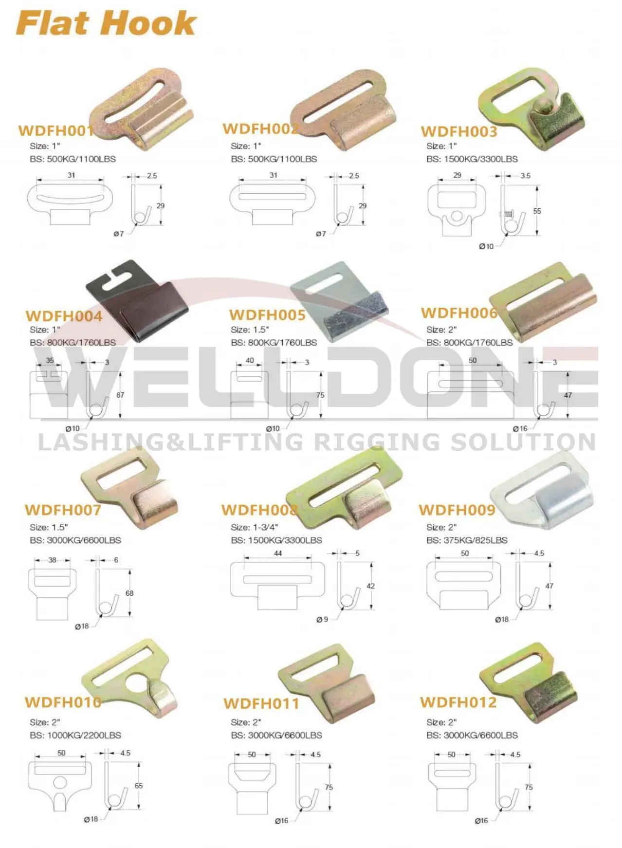 flat hook specification
