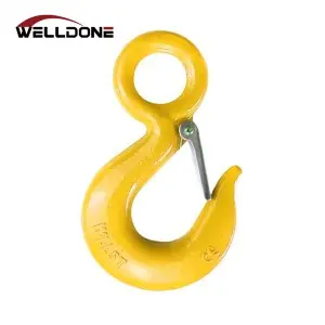 Forged US Type S320 Alloy Steel / Carbon Steel Eye Hoist Hook with Safety Latch