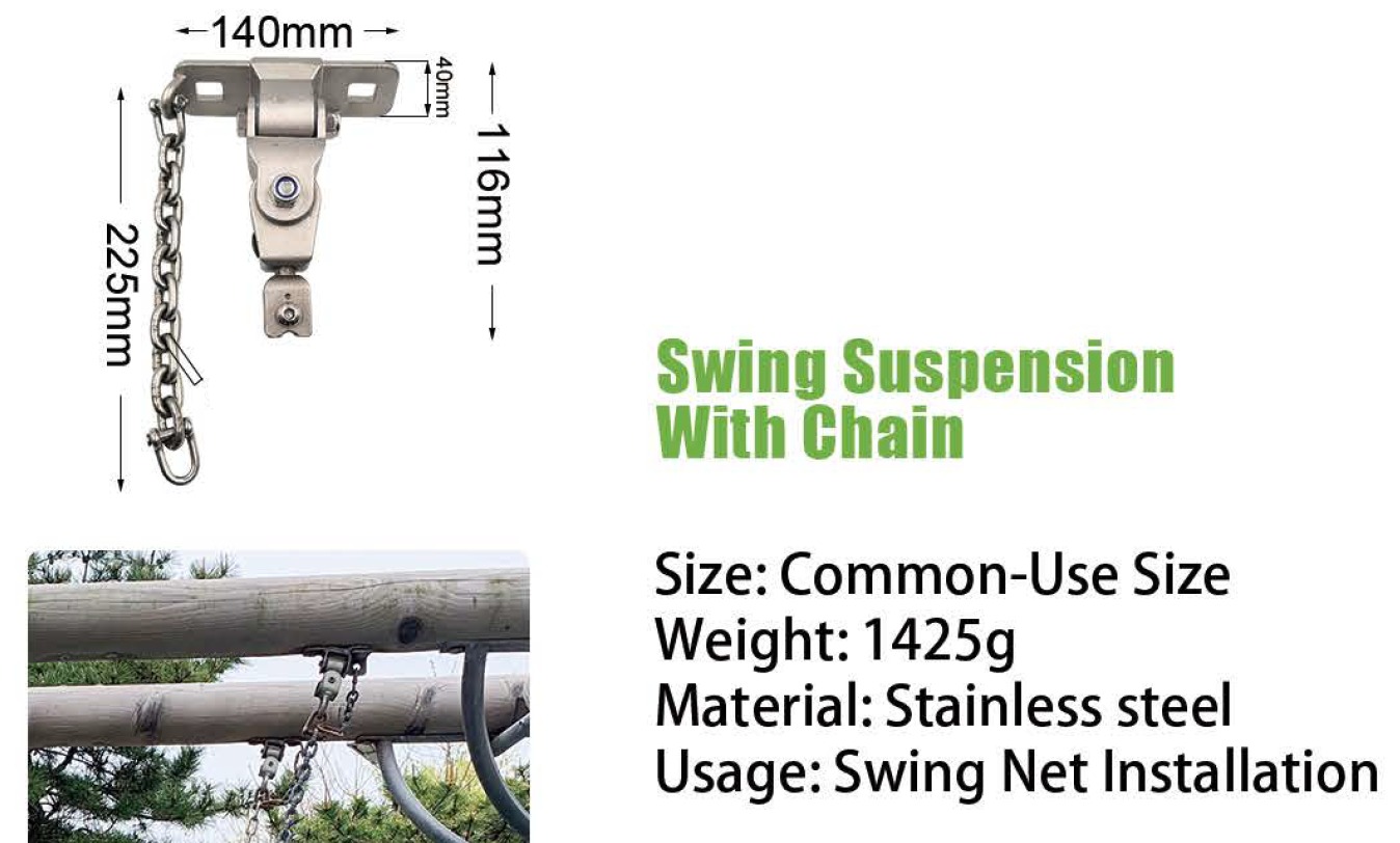 SS safety chain for swing hanger