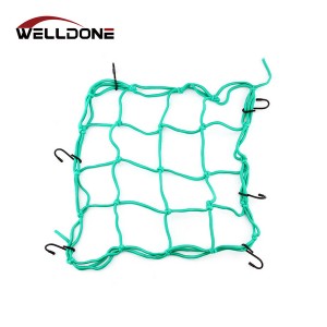 Elastic Motorcycle Luggage Net Latex Bungee Cord Cargo Net with Hook