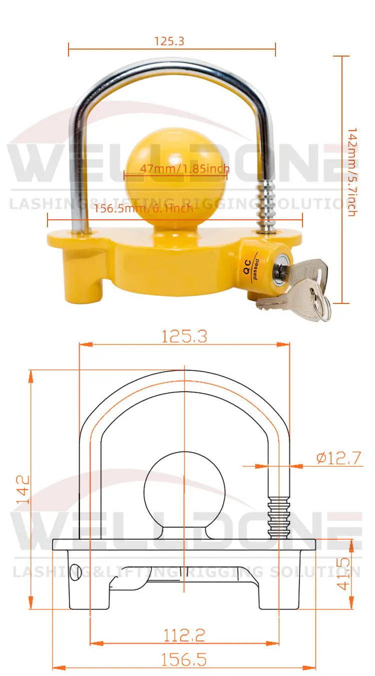 trailer coupler lock specification