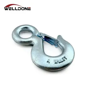 Forged US Type S320 Alloy Steel / Carbon Steel Eye Hoist Hook with Safety Latch