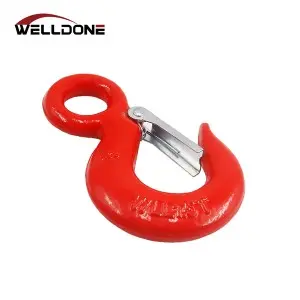 Forged US Type S320 Alloy Steel / Carbon Steel Eye Hoist Hook with Safety Latch