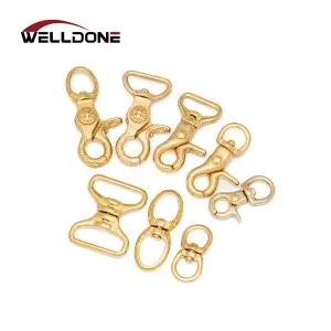 Solid Brass Cast Swivel Snap Hook for Handbag Keychain Lobster Clasp Pet Dog Hook