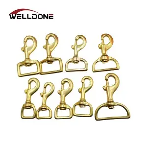 Solid Brass Cast Swivel Snap Hook for Handbag Keychain Lobster Clasp Pet Dog Hook