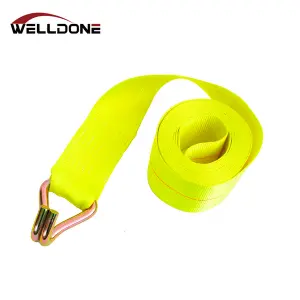 4″ Winch Strap with Wire Double J Hook WLL 6670LBS