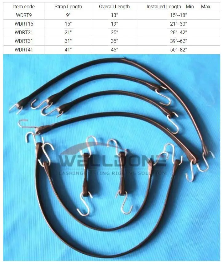 rubber tarp strap specification