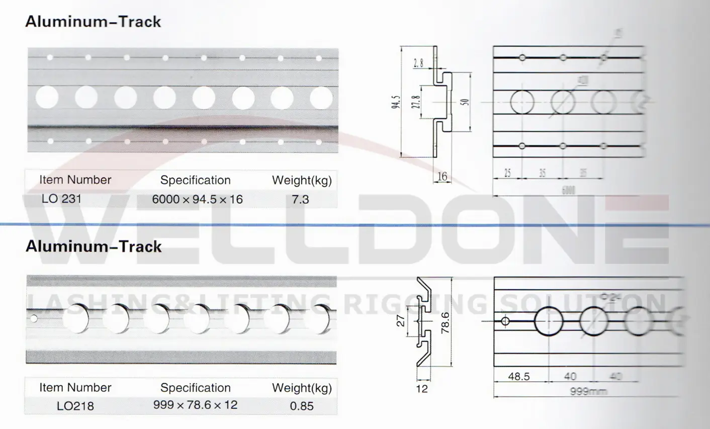 aluminum L track specification 5