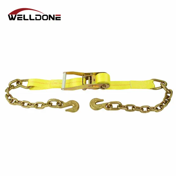 2inch ratchet strap with chain anchor