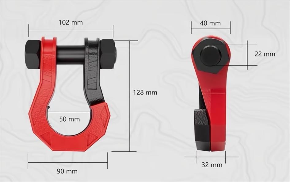 towing winch shackle size