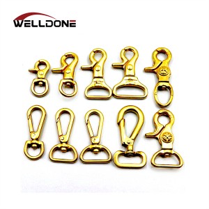 Solid Brass Cast Swivel Snap Hook for Handbag Keychain Lobster Clasp Pet Dog Hook
