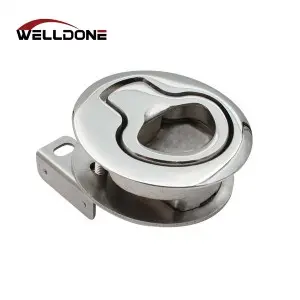 2″ Marine Round Stainless Steel Flush Pull Slam Latch Hatch Deck Lock For Boat Yacht