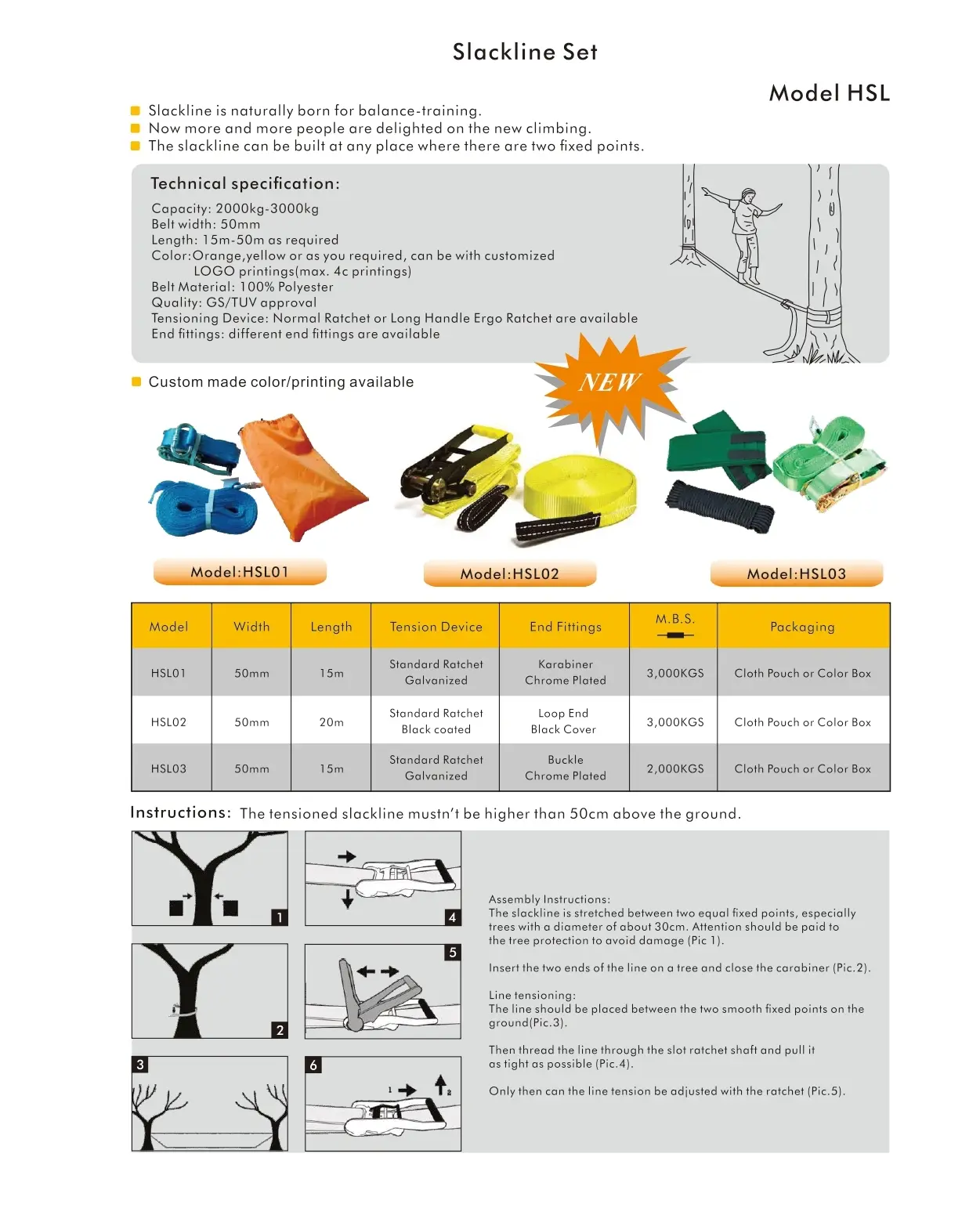 slackline specification
