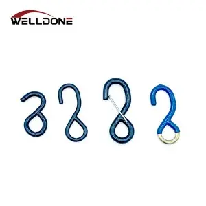 25MM 0.6-1.5T PVC Plastic Coated S Hook for Tie Down Strap