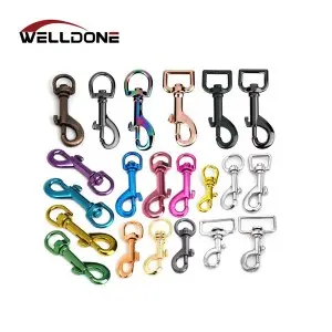 Colorful Customized Shape Zinc Alloy Swivel Snap Hook Carabiner for Bag Lobster Clasp Pet Dog Hook