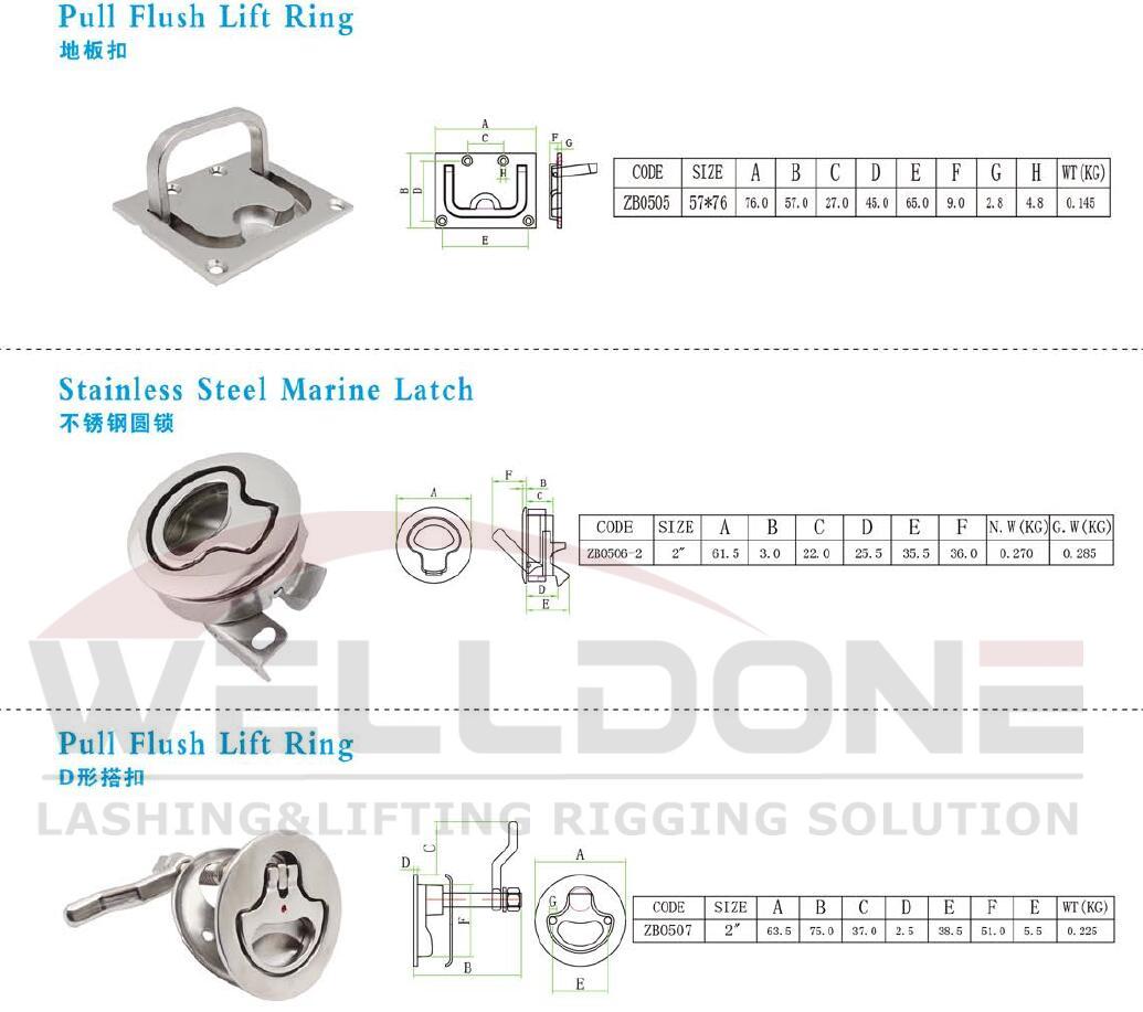 stainless steel flush pull slam hatch specification